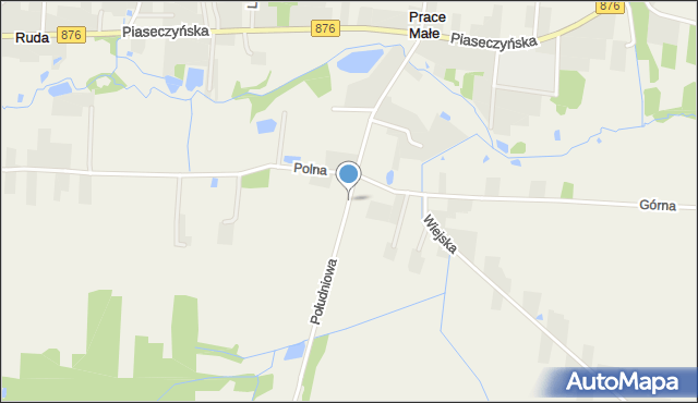 Prace Małe, Południowa, mapa Prace Małe