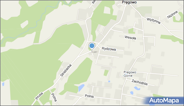 Pręgowo gmina Kolbudy, Pogodna, mapa Pręgowo gmina Kolbudy