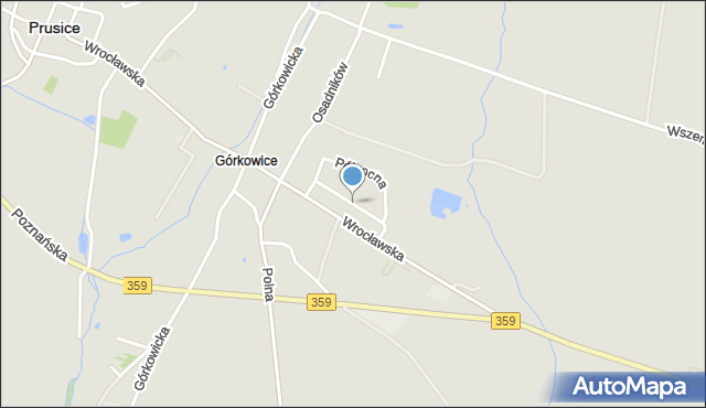 Prusice powiat trzebnicki, Południowa, mapa Prusice powiat trzebnicki