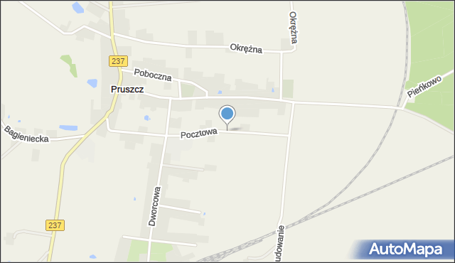 Pruszcz gmina Gostycyn, Pocztowa, mapa Pruszcz gmina Gostycyn