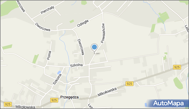 Przegędza, Powstańców, mapa Przegędza