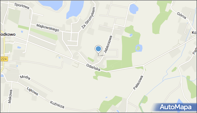 Przodkowo, Podgórna, mapa Przodkowo