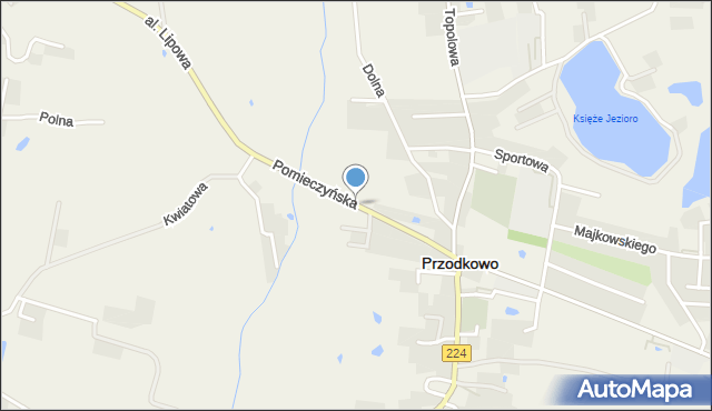 Przodkowo, Pomieczyńska, mapa Przodkowo