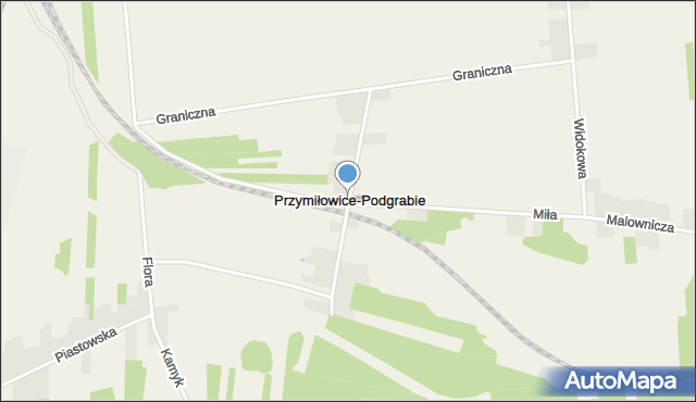 Przymiłowice, Podgrabie, mapa Przymiłowice