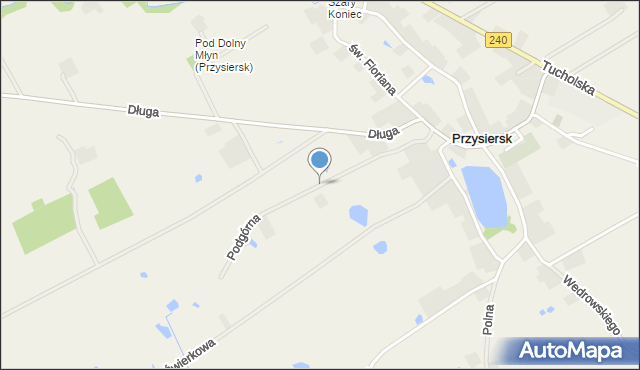 Przysiersk, Podgórna, mapa Przysiersk