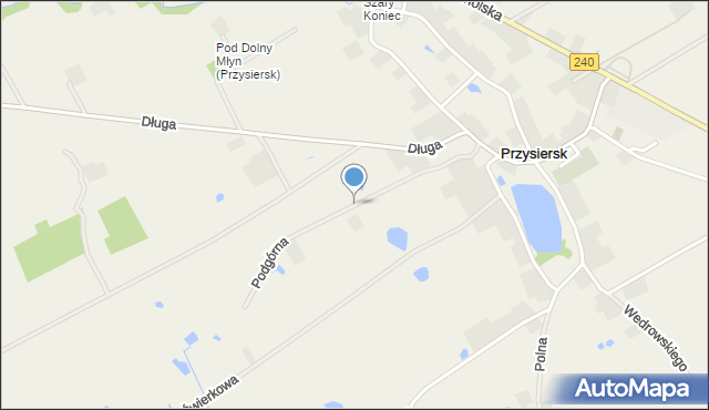 Przysiersk, Podgórna, mapa Przysiersk