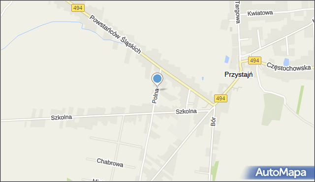 Przystajń, Polna, mapa Przystajń
