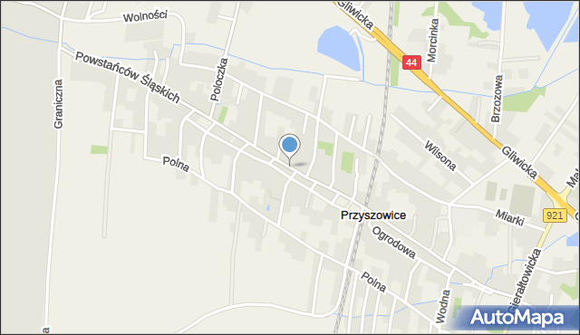 Przyszowice, Powstańców Śląskich, mapa Przyszowice