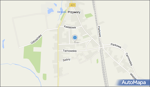 Przywory gmina Tarnów Opolski, Powstańców Śląskich, mapa Przywory gmina Tarnów Opolski