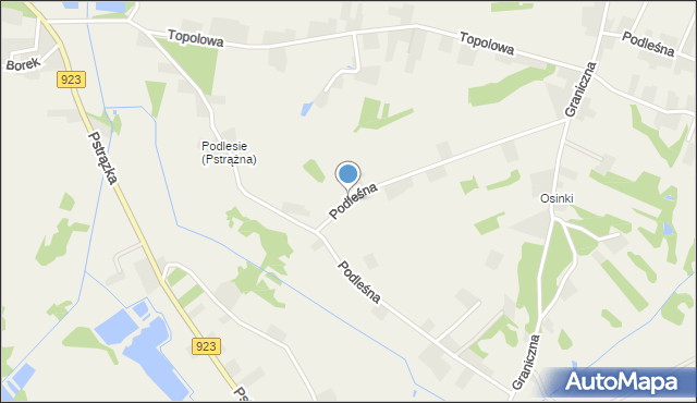 Pstrążna, Podleśna, mapa Pstrążna