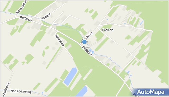 Pysznica, Podlesie, mapa Pysznica