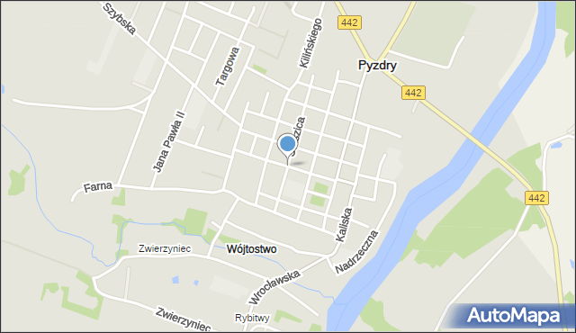 Pyzdry, Poznańska, mapa Pyzdry
