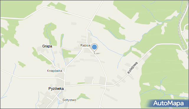 Pyzówka, Polna, mapa Pyzówka