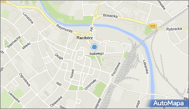 Racibórz, Podwale, mapa Racibórz