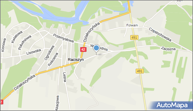 Raciszyn, Polna, mapa Raciszyn