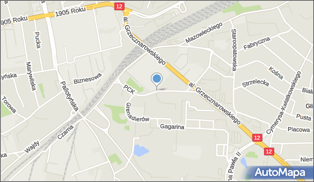 Radom, Polskiego Czerwonego Krzyża, mapa Radomia