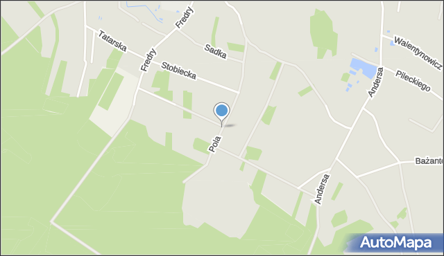 Radomsko, Pola Wincentego, mapa Radomsko