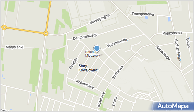 Radomsko, Północna, mapa Radomsko