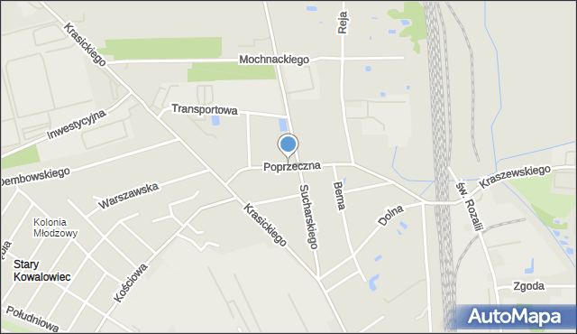 Radomsko, Poprzeczna, mapa Radomsko
