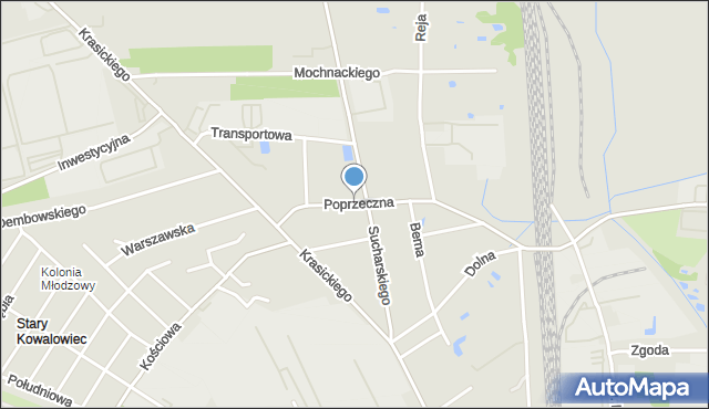 Radomsko, Poprzeczna, mapa Radomsko