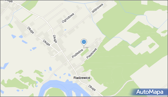 Radzewice, Podleśna, mapa Radzewice