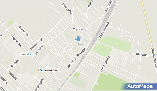 Radzionków, Pożarna II, mapa Radzionków