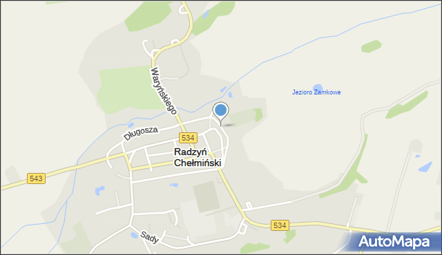 Radzyń Chełmiński, Podgrodzie, mapa Radzyń Chełmiński