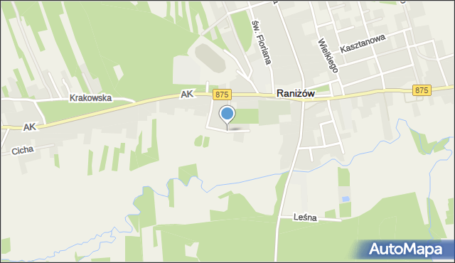 Raniżów, Polna, mapa Raniżów