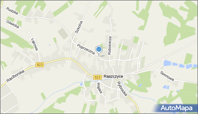 Raszczyce, Poprzeczna, mapa Raszczyce