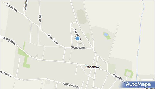 Raszków powiat ostrowski, Pogodna, mapa Raszków powiat ostrowski