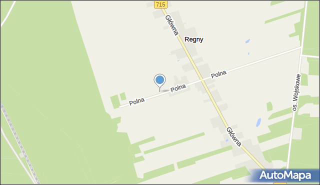 Regny, Polna, mapa Regny