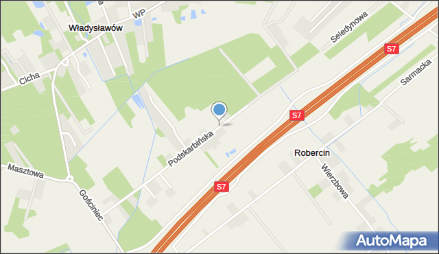 Robercin, Podskarbińska, mapa Robercin