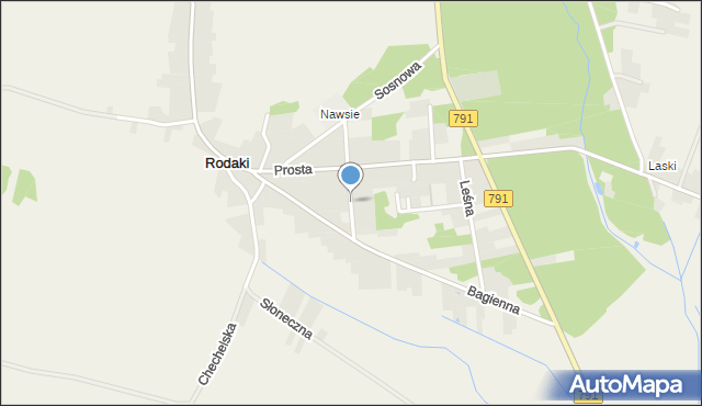 Rodaki, Poprzeczna, mapa Rodaki