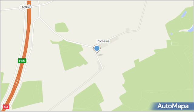 Rosin, Podlesie, mapa Rosin