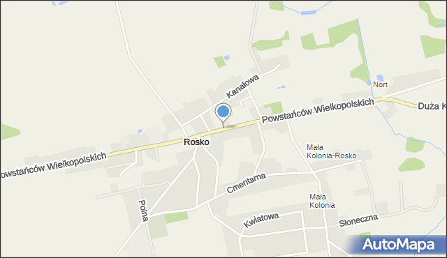 Rosko, Powstańców Wielkopolskich, mapa Rosko
