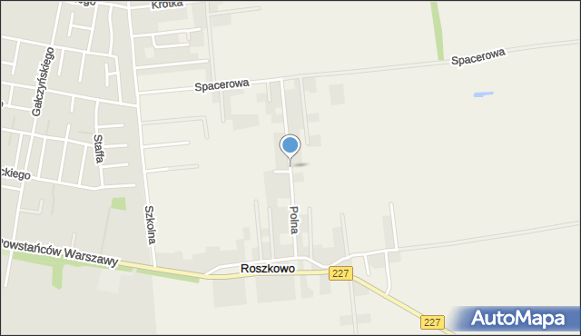 Roszkowo gmina Pruszcz Gdański, Polna, mapa Roszkowo gmina Pruszcz Gdański