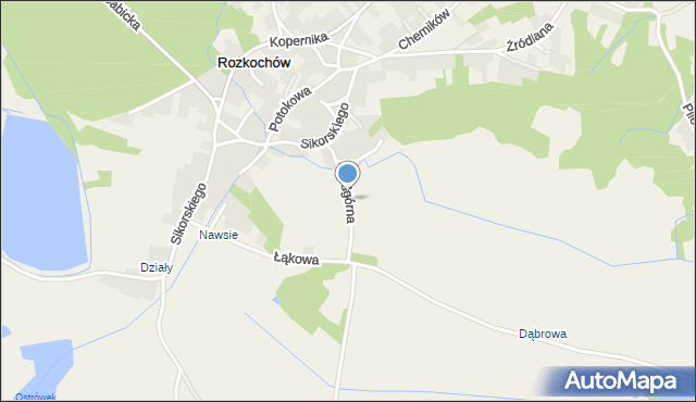 Rozkochów gmina Babice, Podgórna, mapa Rozkochów gmina Babice