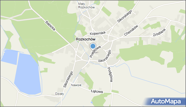 Rozkochów gmina Babice, Potokowa, mapa Rozkochów gmina Babice