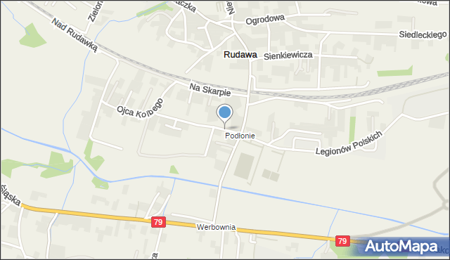 Rudawa gmina Zabierzów, Podłonie, mapa Rudawa gmina Zabierzów