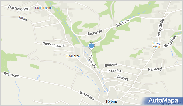 Rybna gmina Czernichów, Podskale, mapa Rybna gmina Czernichów