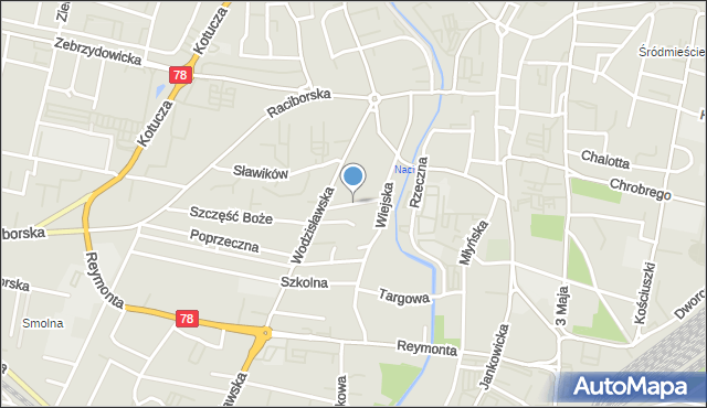 Rybnik, Popiełuszki Jerzego, bł. ks., mapa Rybnika