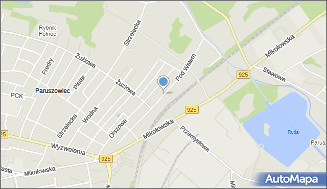 Rybnik, Pod Wałem, mapa Rybnika