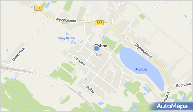 Rybno powiat działdowski, Poprzeczna, mapa Rybno powiat działdowski