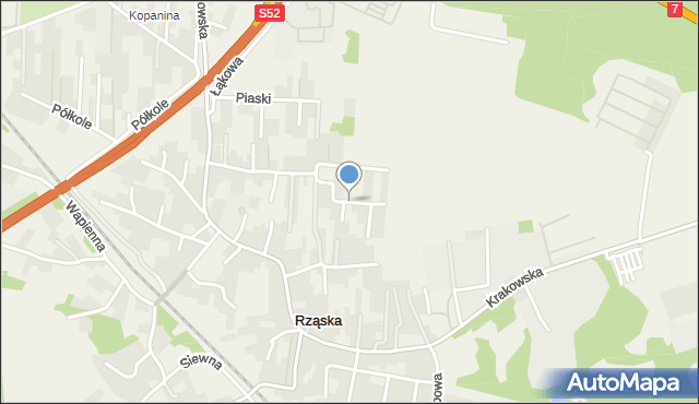 Rząska, Polna, mapa Rząska