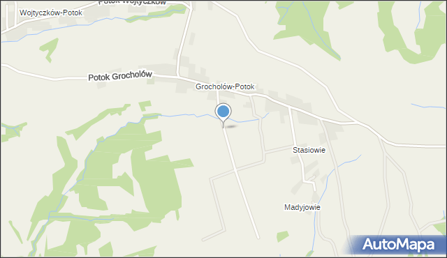 Rzepiska gmina Bukowina Tatrzańska, Potok Grocholów, mapa Rzepiska gmina Bukowina Tatrzańska