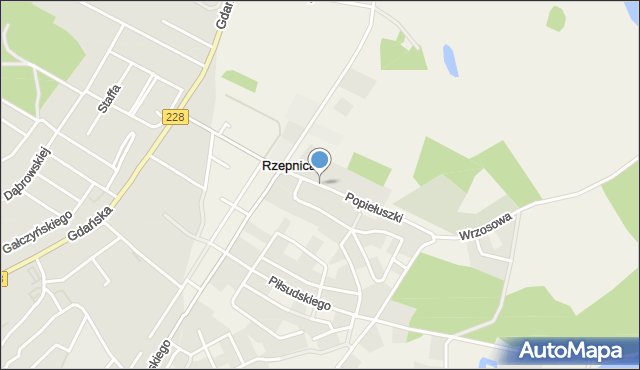 Rzepnica, Popiełuszki Jerzego, bł. ks., mapa Rzepnica