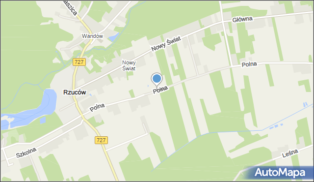 Rzuców, Polna, mapa Rzuców