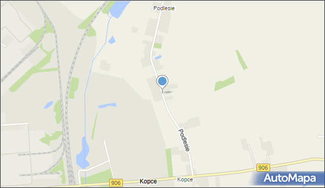 Sadów, Podlesie, mapa Sadów