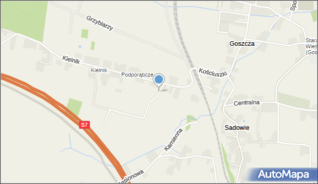 Sadowie gmina Kocmyrzów-Luborzyca, Potokowa, mapa Sadowie gmina Kocmyrzów-Luborzyca