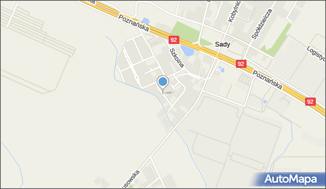 Sady gmina Tarnowo Podgórne, Porzeczkowa, mapa Sady gmina Tarnowo Podgórne